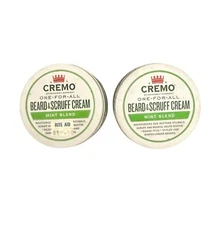 2 Cremo One For All Beard Scruff Cream Mint  Blend 4oz Moisturizes Softens *Read