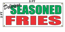 SEASONED FRIES Banner Sign for Food Truck Restaurant