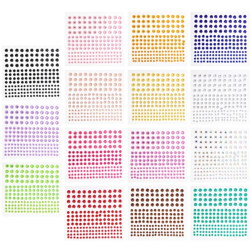 15 Sheets DIY Acrylic Stickers Eye Stickers Nail Art Accessories - Photo 3/12