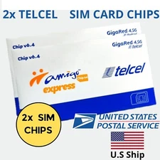 Telcel Mexico 2 PIECES SIMS Cards ALREADY ACTIVATED  for UNLIMITED CALLS,SMS.