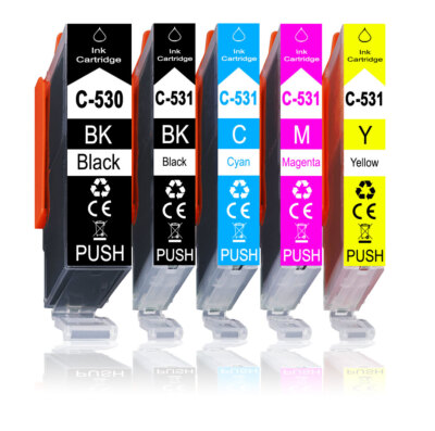 5er Multipack für Canon TS-8750 TS8750 PGI-530pgbk CLI-531