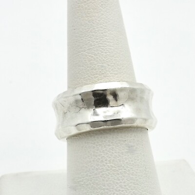 Zina Sterling Silber Ring konkav facettiert Zigarrenband 15gr