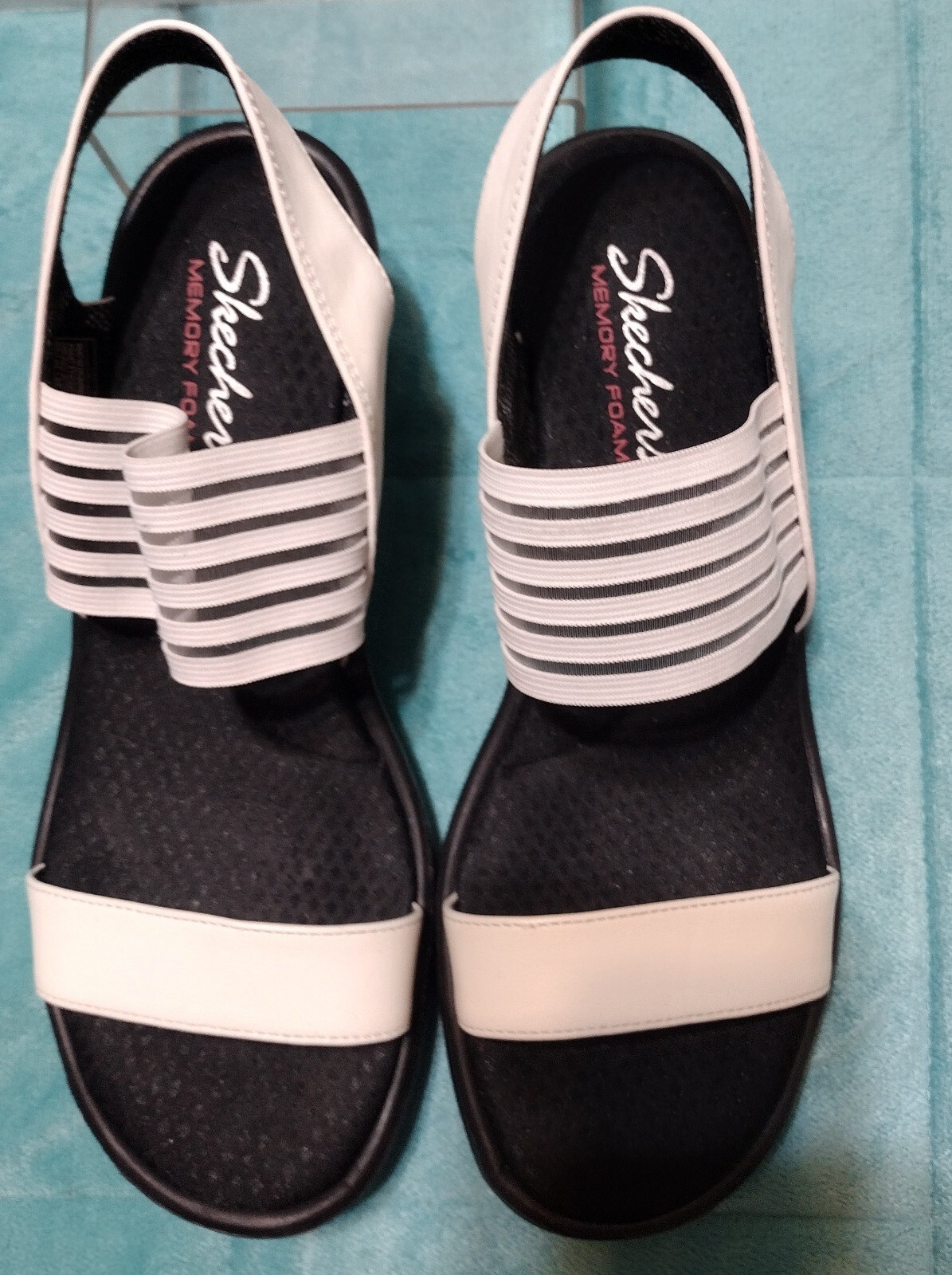 Skechers Rumblers SciFi Womens Slingback Wedge Sandals Memory Foam