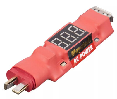 T-Stecker 7-28V DC Lipo Akku zu USB 5V 2A Spannungsanzeige Step Down Wandler