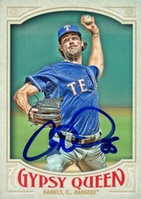 2016 Topps Gypsy Queen COLE HAMELS Signed Card autograph AUTO RANGERS PHILLIES