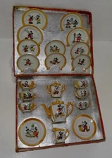 EX! DISNEY 1930's MICKEY MOUSE 23 PIECE BOXED CHINA SET+SCARCE MATCHING GRAPHICS