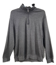 Van Heusen Sweater Mens Sz XL Gray 1/4 Zip Pullover Sweatshirt Long Sleeve