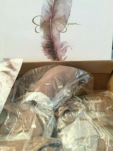 NWB Sexy Suede Open Toe Sandals Jessica Simpson Women's Kandiss Dress Pump Taupe - Image 4 of 4