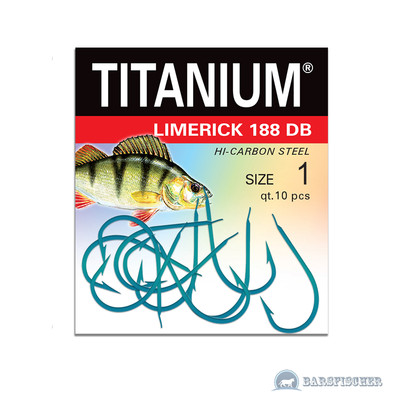 ROBINSON TITANIUM LIMERICK 188DB BARSCH HAKEN MIT PLÄTTCHEN ANGELHAKEN LOSE HOOK