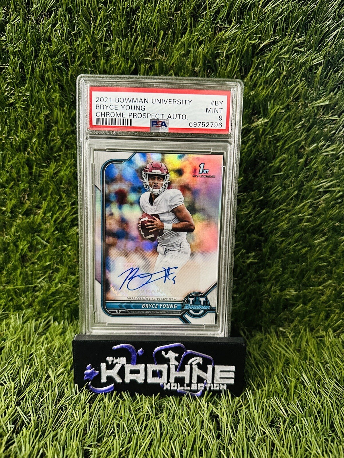 2021 BOWMAN UNIVERSITY BRYCE YOUNG CHROME PROSPECT AUTO #BY PSA MINT 9
