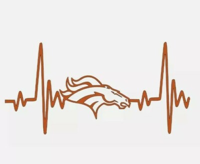 Denver Broncos Heartbeat  Vinyl Decal Window Laptop Iphone 