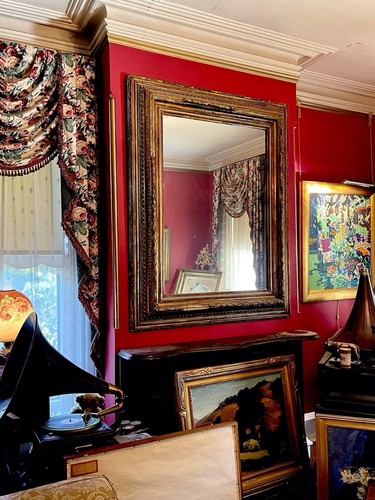 Monumental Victorian Overmantel Fireplace Framed Wall Mirror - Picture 4 of 4