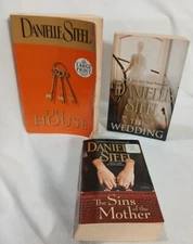 Danielle Steel Book Lot of 3 The House (LP) The Wedding Sins of the Mother Ppb