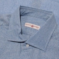 Luciano Barbera NWT Casual Button Down Shirt Size M Whimsical Blue 100 Cotton