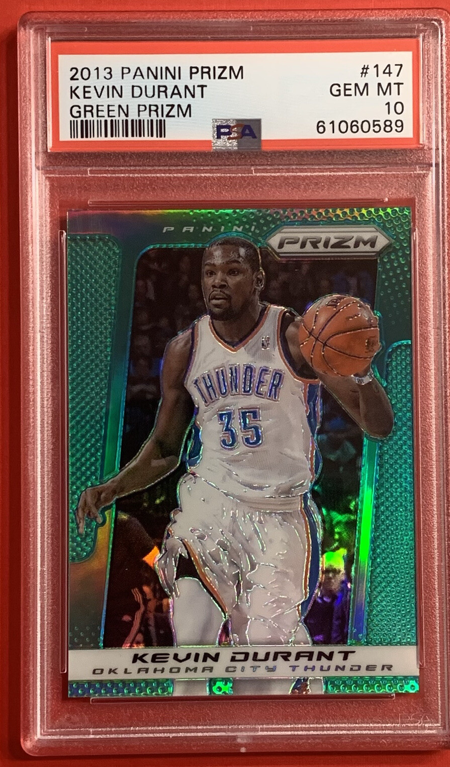 2013 Prizm #147 Kevin Durant Green Prizm PSA 10 Gem Mint 13-14