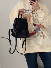 Damen Rucksack Backpack in 2 Farben Tasche Vintage Schwarz Braun Minimalistisch