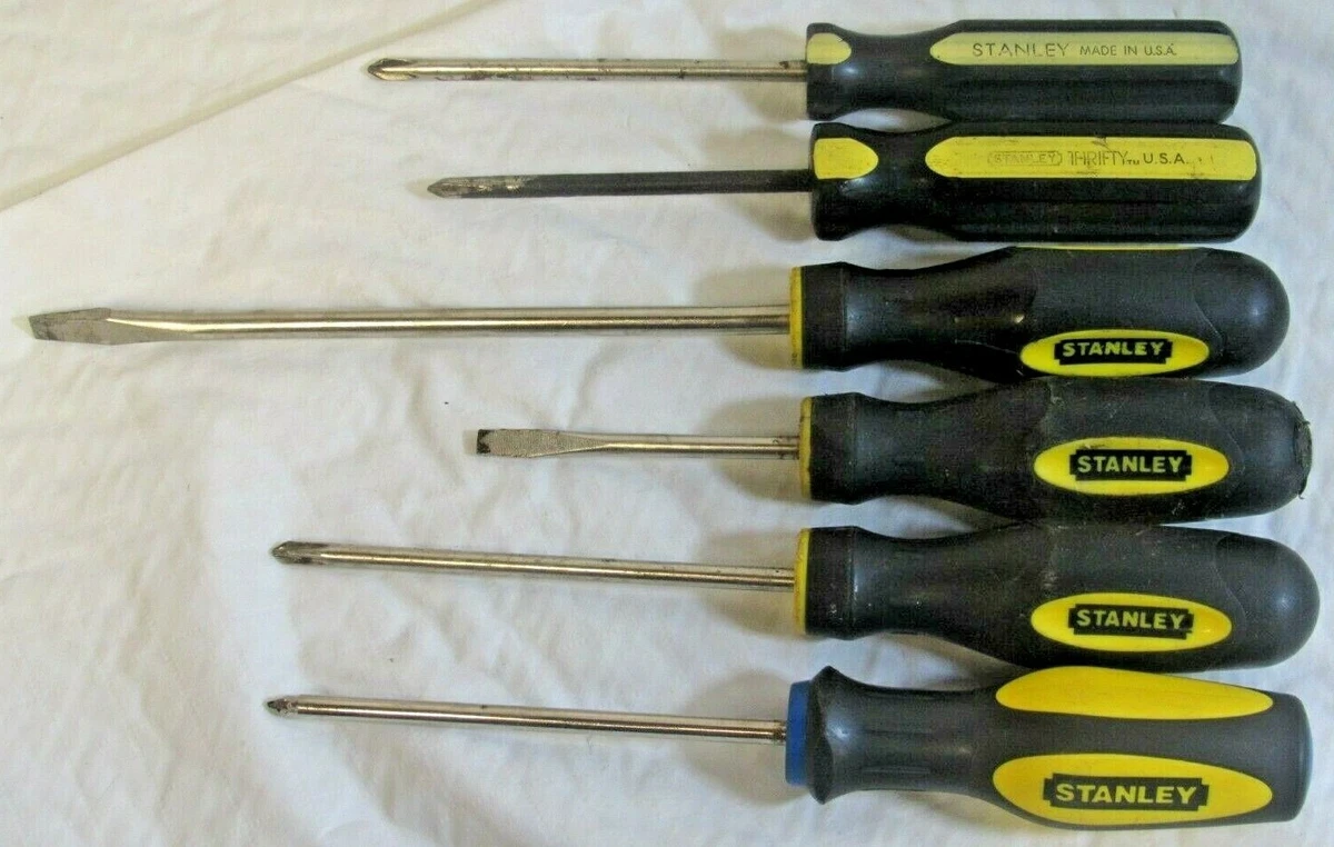 Stanley Vintage 6 Piece Screwdriver Set USA Slotted And Phillips