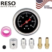 0-30psi Liquid Fuel Pressure Gauge Regulator Gauge 1/8" NPT W/Adapter