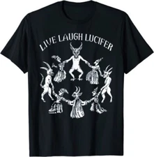 NEW LIMITED Live Laugh Lucifer Horror Satan Satanic Demonc Devil Goat T-Shirt
