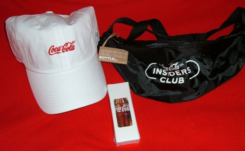 Lot of 3 Coca Cola COKE Hat Cap Playing Cards Belly Bag Insider Club NEW Promo