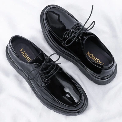 Mens Business Formal Lace Up Fashion British Style Patent