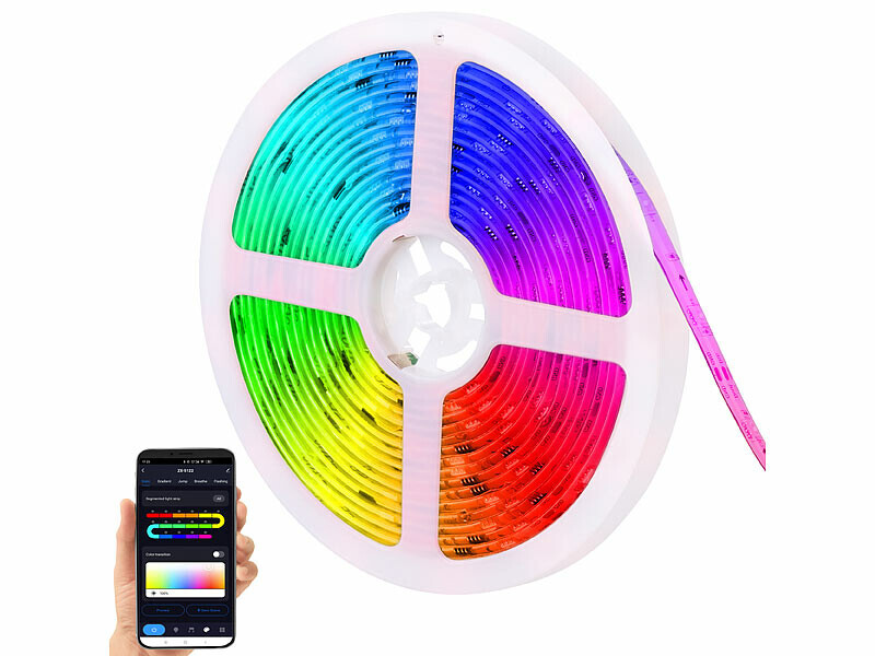 Bande LED RVB IC connectée 5m pour sublimer votre intérieur sans travaux fastidieux