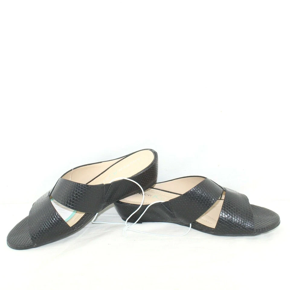 ANDREW GELLER Mujer INDIO Vestido Sandalias Zapato Talla 6M Negro Imitación Cuero NUEVO Foto 3 de 4