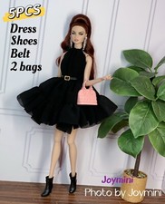 5PCS For Fashion Royalty Integrity Poppy Parker NuFace Dolls Dress Shoes Bag 1/6