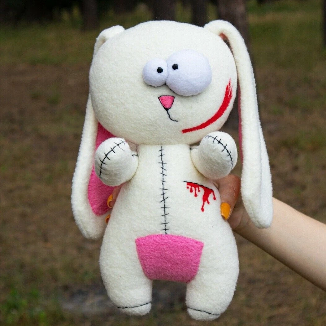 Creepy Bunny Plush  Soft Huggable Lovely Bunny Plushie,Easter Rabbit  Animal Pillow, Spooky Bunny Stuffed Animal Doll for Halloween Easter  Christmas Birthday Gift Hochei : : Toys & Games