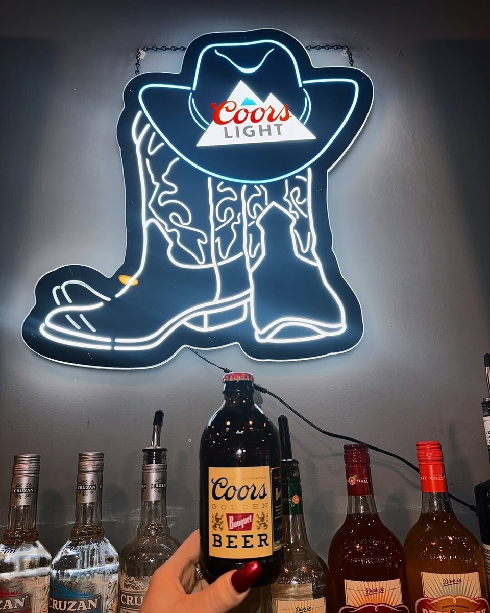 Coors Light Beer Cowboy Rodeo Bull Rider Boot 20