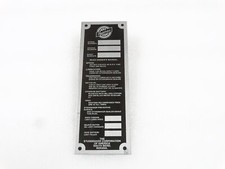 DATA PLATE FOR VINTAGE STUDBAKER DOOR JAM VERTICAL MODEL #V253-7