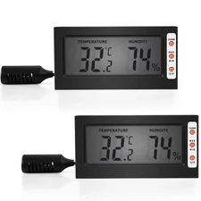 Simple Deluxe Digital Thermometer and Humidity Gauge with Remote 10 Pack Black