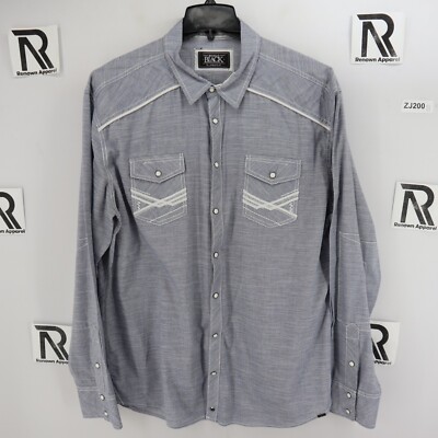 Buckle Black Label Athletic Fit Dress Shirt Mens Size XL Pearl Snap Button  BKE | eBay