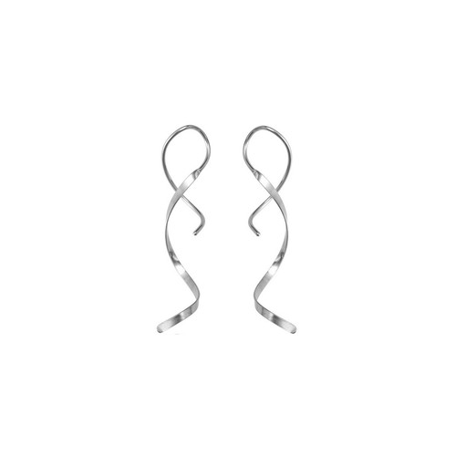 Women Spiral Threader Earrings Plated Gold Earrings Hand Bent Dangle Jewelry - Picture 13 of 17