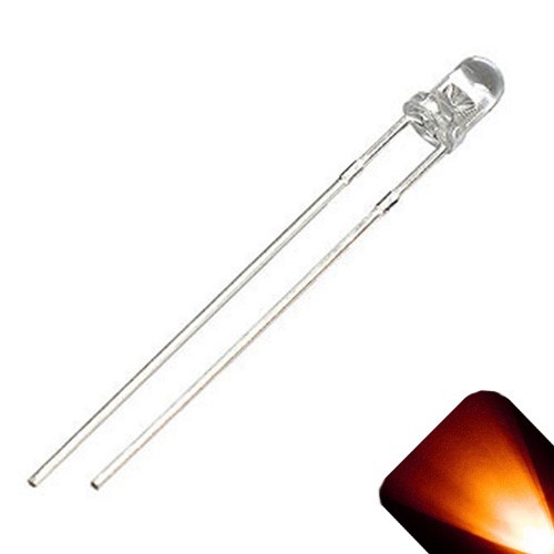 50 x LED 3mm Amber Orange Water Clear Ultra Bright Round Top LEDs Light RC Car - Imagen 1 de 3