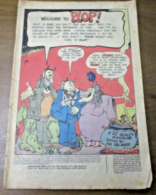 VTG! PLOP! Comic Book DC Comics! Sept 1973 #1 ~First Issue! Weird Humor No Cover