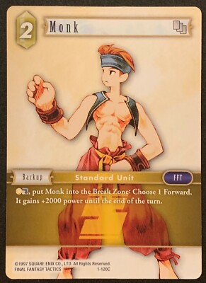 Monk | 1-120C | Common | Earth | Backup | Opus I | Final Fantasy TCG