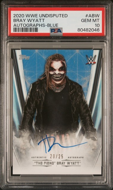 2020 Topps WWE Undisputed Bray Wyatt The Fiend Autograph Blue /25 PSA 10 POP 1