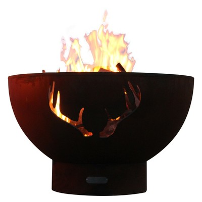 Antlers Outdoor Fire Pit Bowl Patio Fireplace Natural Gas Liquid