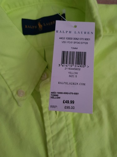 Shirt Women Size S Yellow Ralph Lauren qZxwp4v