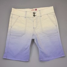 SO Girls White Lavender Ombre Bermuda Shorts Size 16 Stretch