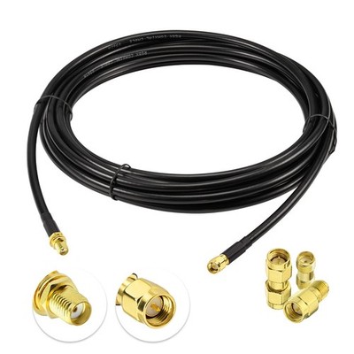 Superbat SMA Male to Female Bulkhead RF Coaxial Cable RG8X 15ft + 3 Adapters
