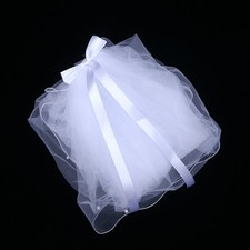 White Wedding Veil for Bride Bridal Veils Durable Reusable Tulle with Comb
