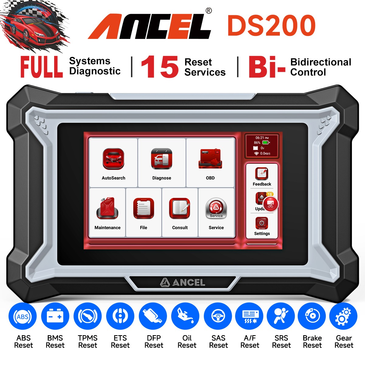 ANCEL DS200 OBD2 Scanner Full System Auto Diagnostic Tool Service