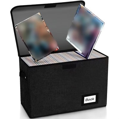 Foldable Linen Comic Book Storage Box Heavy Duty Collapsible Comic Organizer Bin