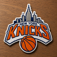 New York Knicks Embroidered Iron On Patch, Basketball Team Logo Patch