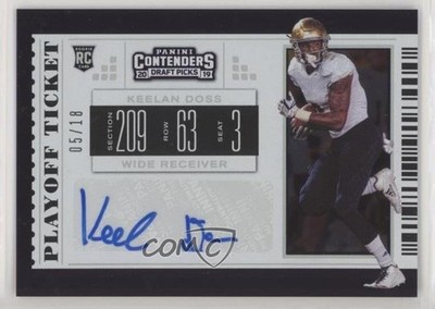 2019 Contenders Draft Picks Playoff Ticket 5/18 Keelan Doss Rookie Auto RC pm6
