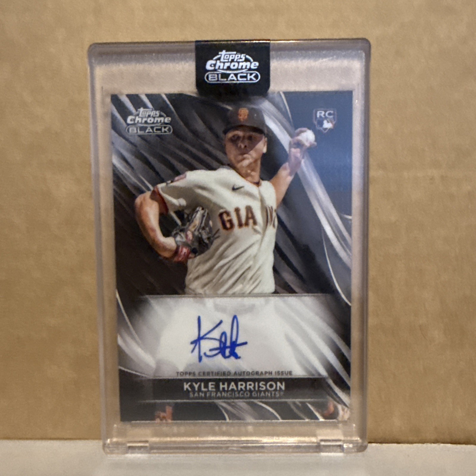 2024 Topps Chrome Black Auto Kyle Harrison Card #CBA-KHAR Rookie RC