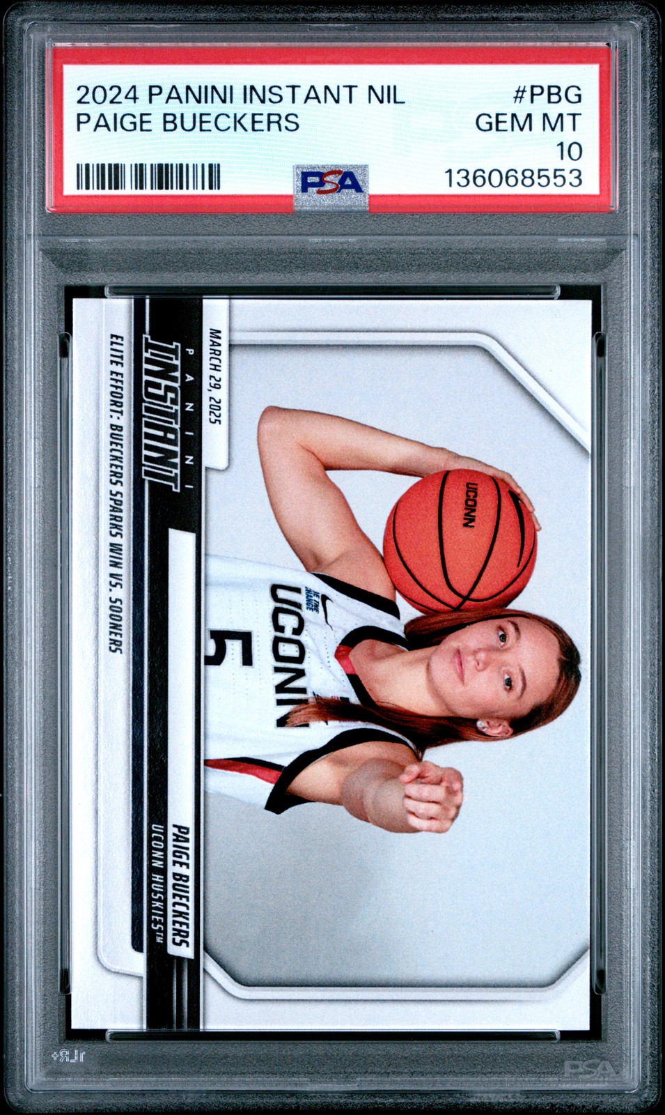 2024 PANINI INSTANT NIL #PBG PAIGE BUECKERS PSA 10 view 1