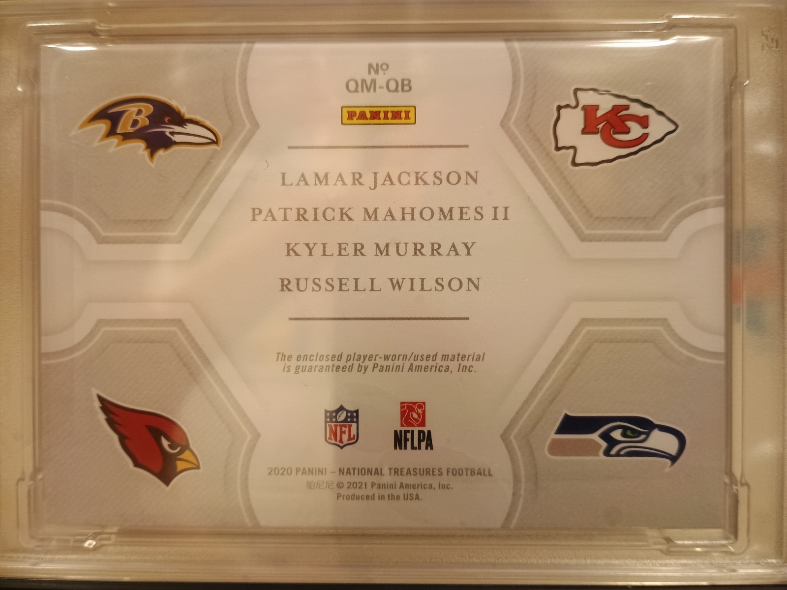 PSA 10 Panini National Treasures NFL Gear Quad Materials view 3